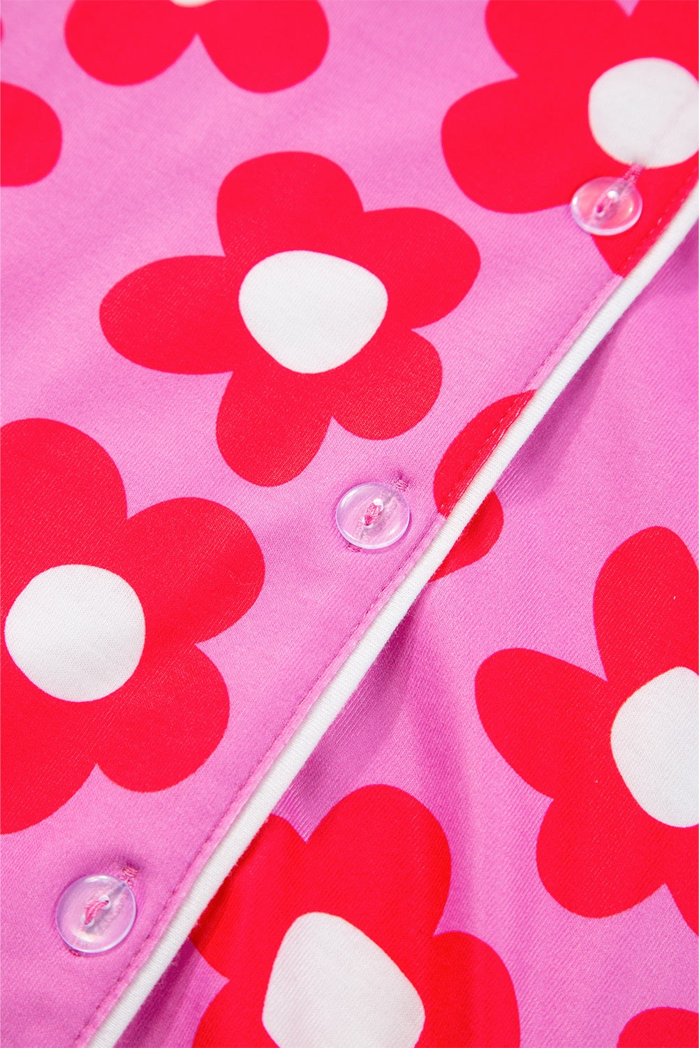 Bright Pink Flower Print PJ Set