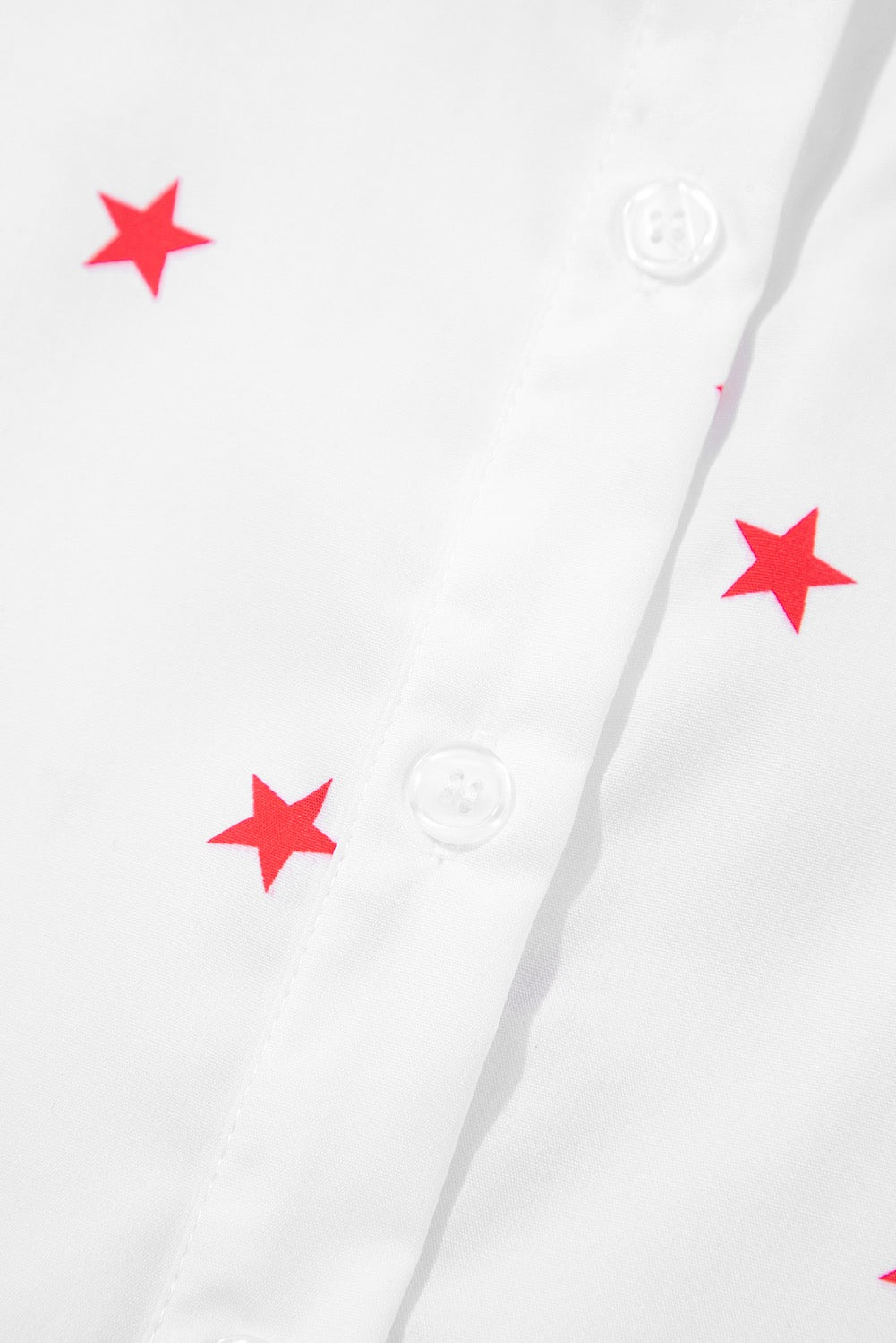 Half Sleeve, Red Stars Loose Fit Shirt