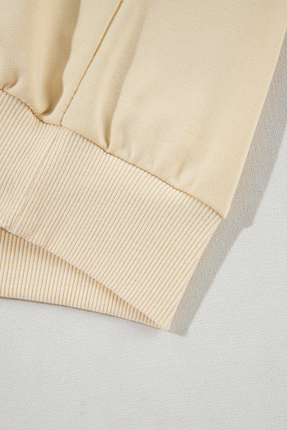 Beige Button Sleeve Sweatshirt