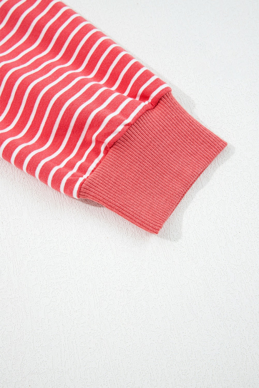 Red Stripe Puff Sleeve Stripe Hoodie