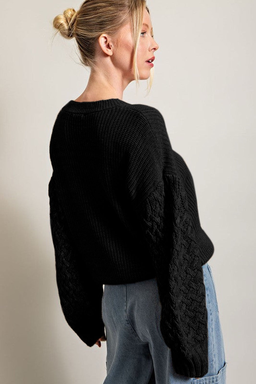 Black Cable Knit Sweater