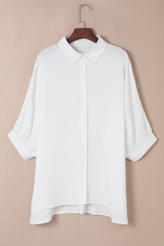3/4 Sleeve Oversize Shirt