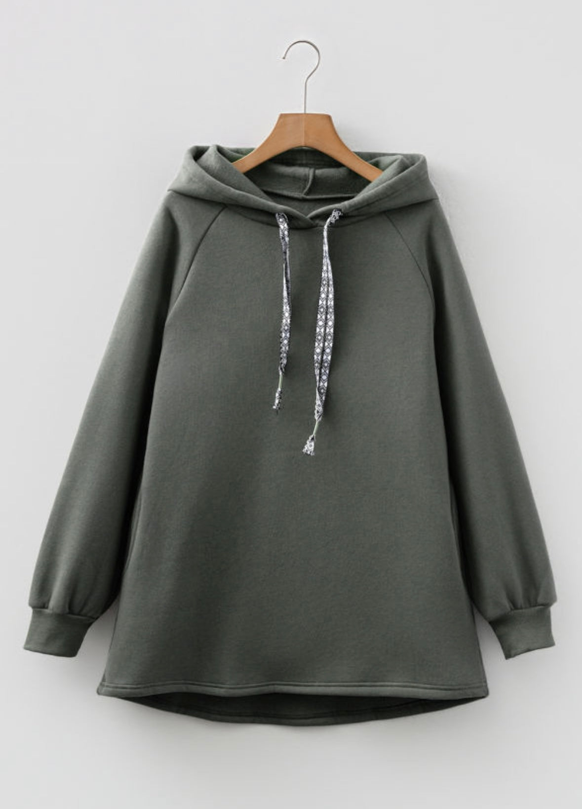 Clover Drawstring Hooded Tunic Sweatshirt