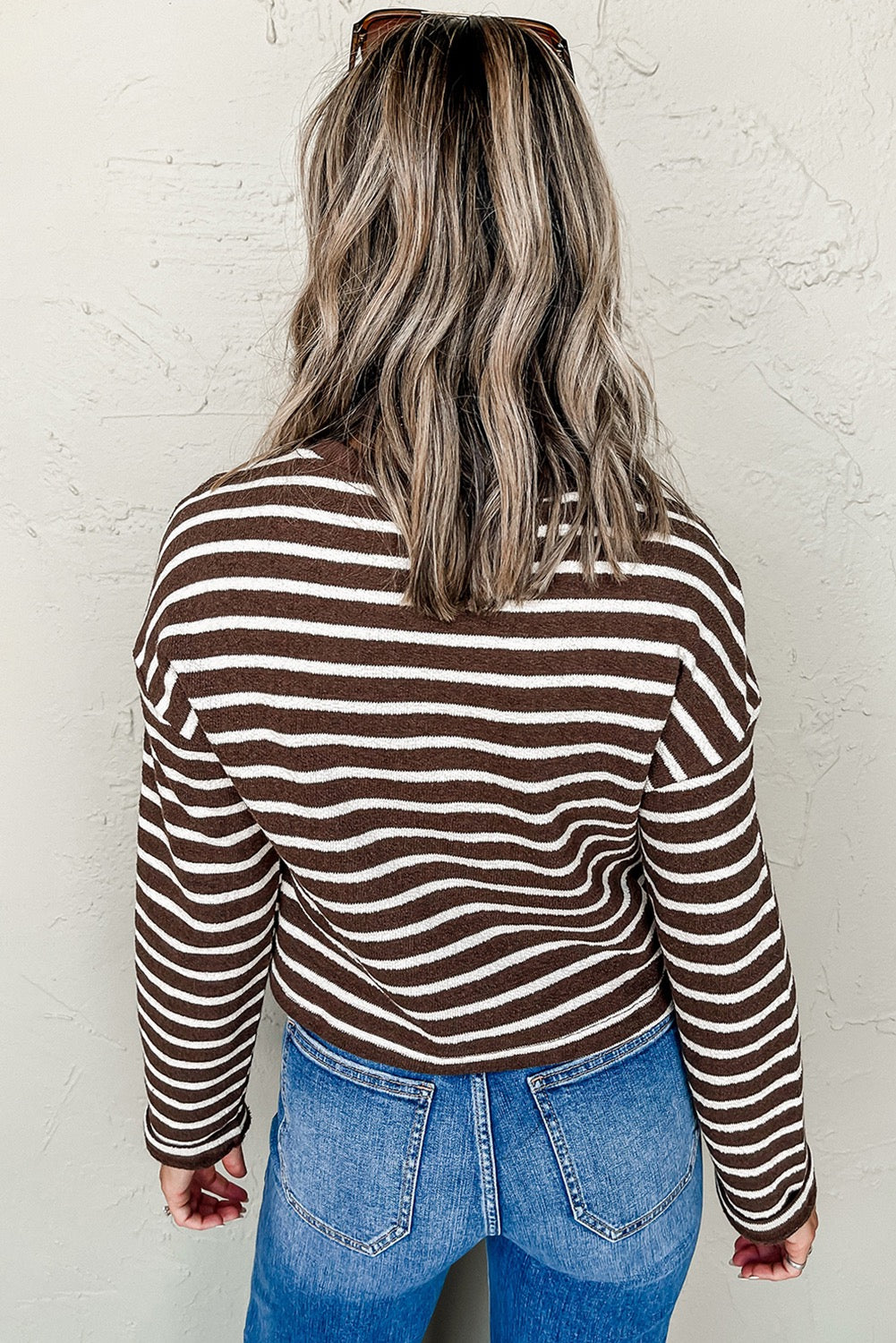Brown Stripe Long Sleeve Tee