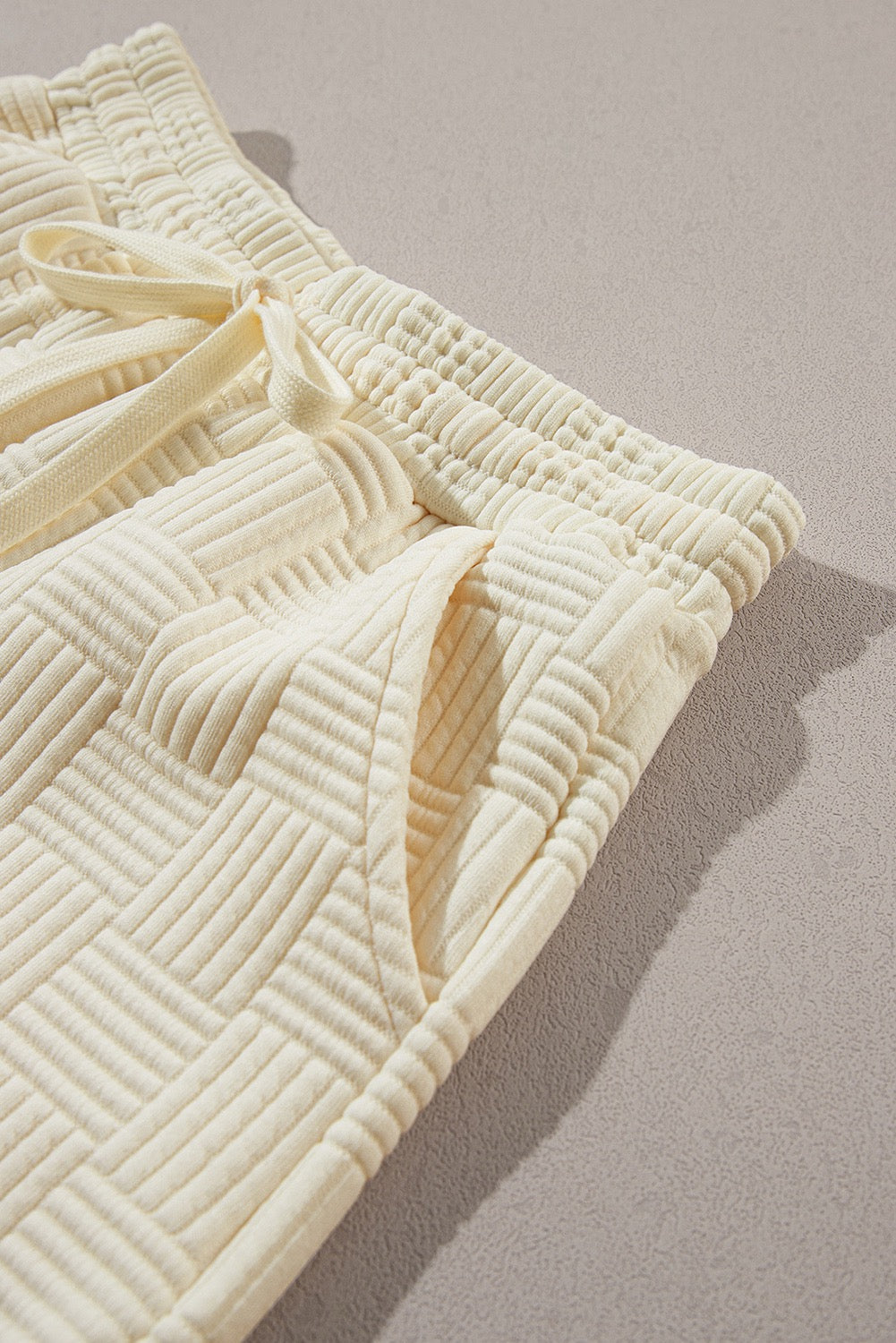 Apricot Ruffle Sleeve Textured Shorts Set