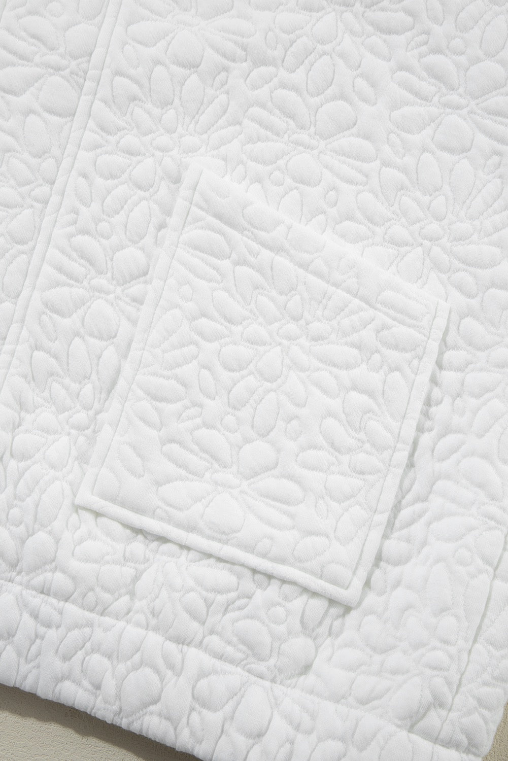 White Quilted Floral Jacket