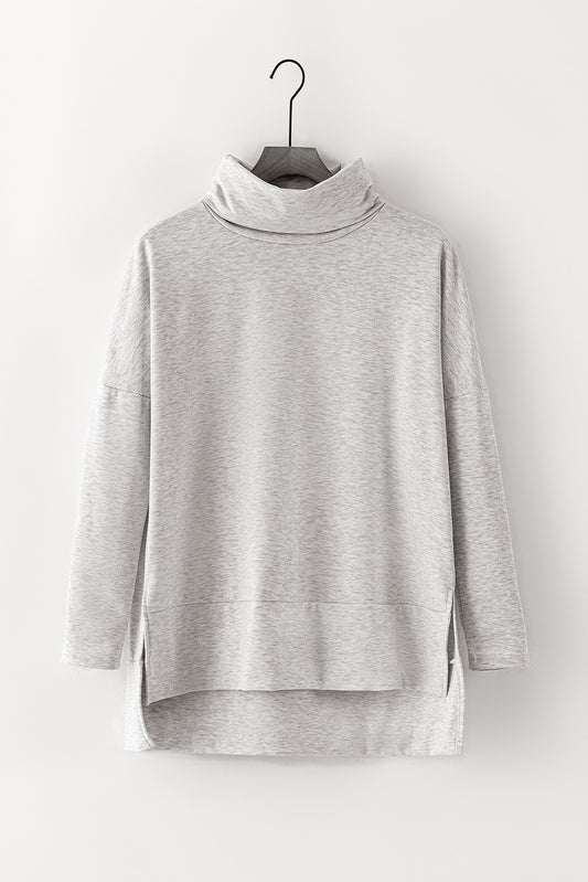Gray Cowl Neck Shift Tunic Top