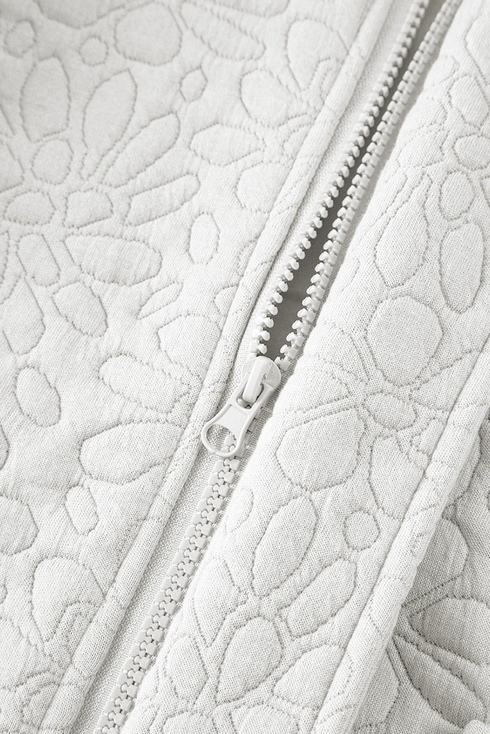 White Quilted Floral Jacket