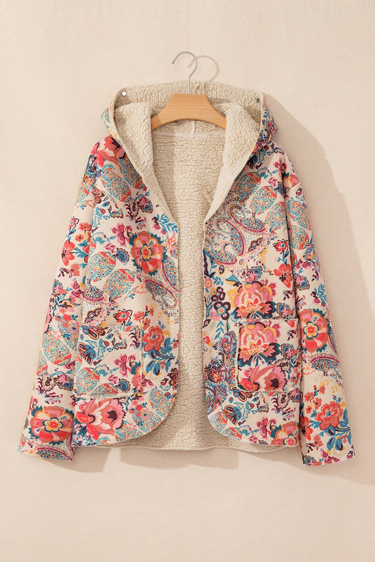 Vintage Floral Sherpa Lined Jacket