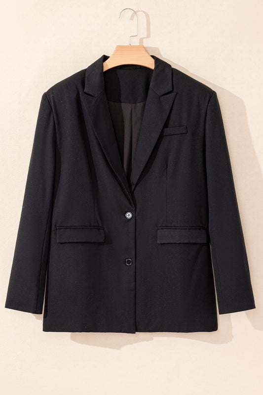Black Button Front Blazer
