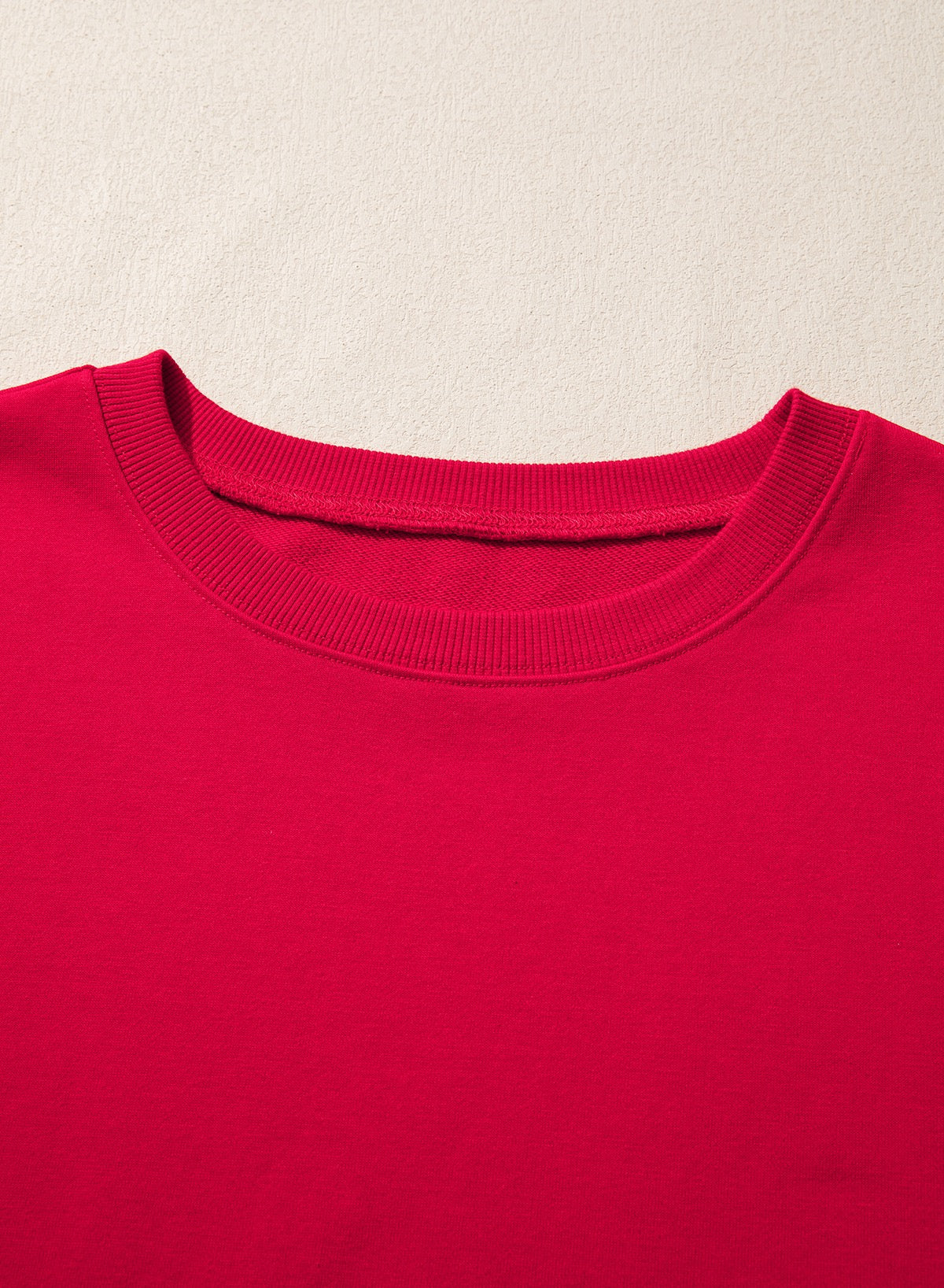 Fiery Red Striped Patchwork Sleeve Colorblock Sweatshirt
