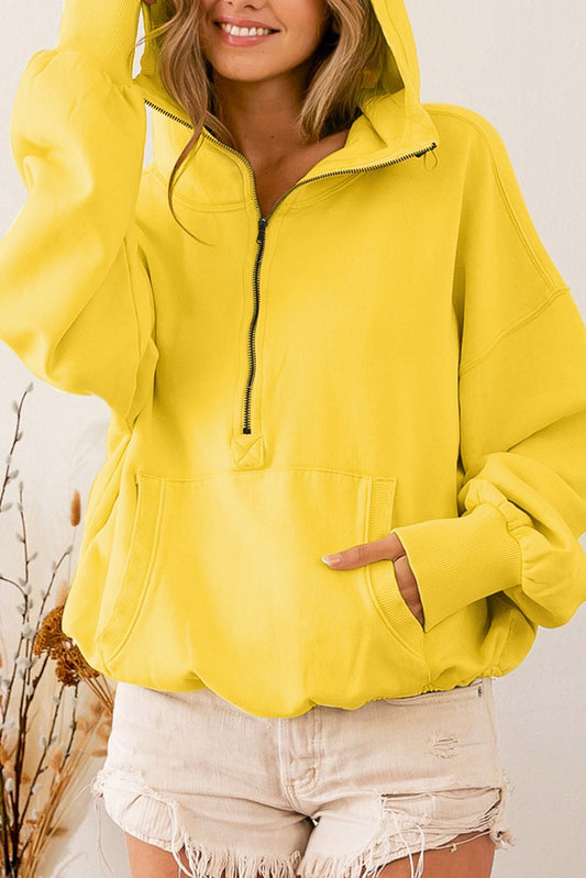 Yellow Zippered Hoodie