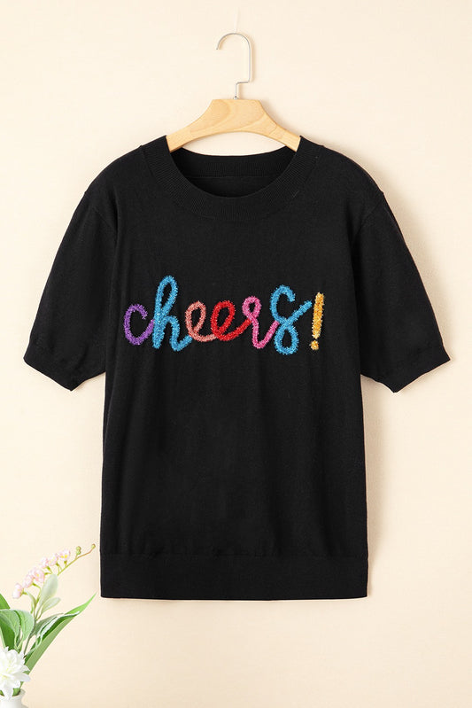 Black Cheers Tinsel Sweater