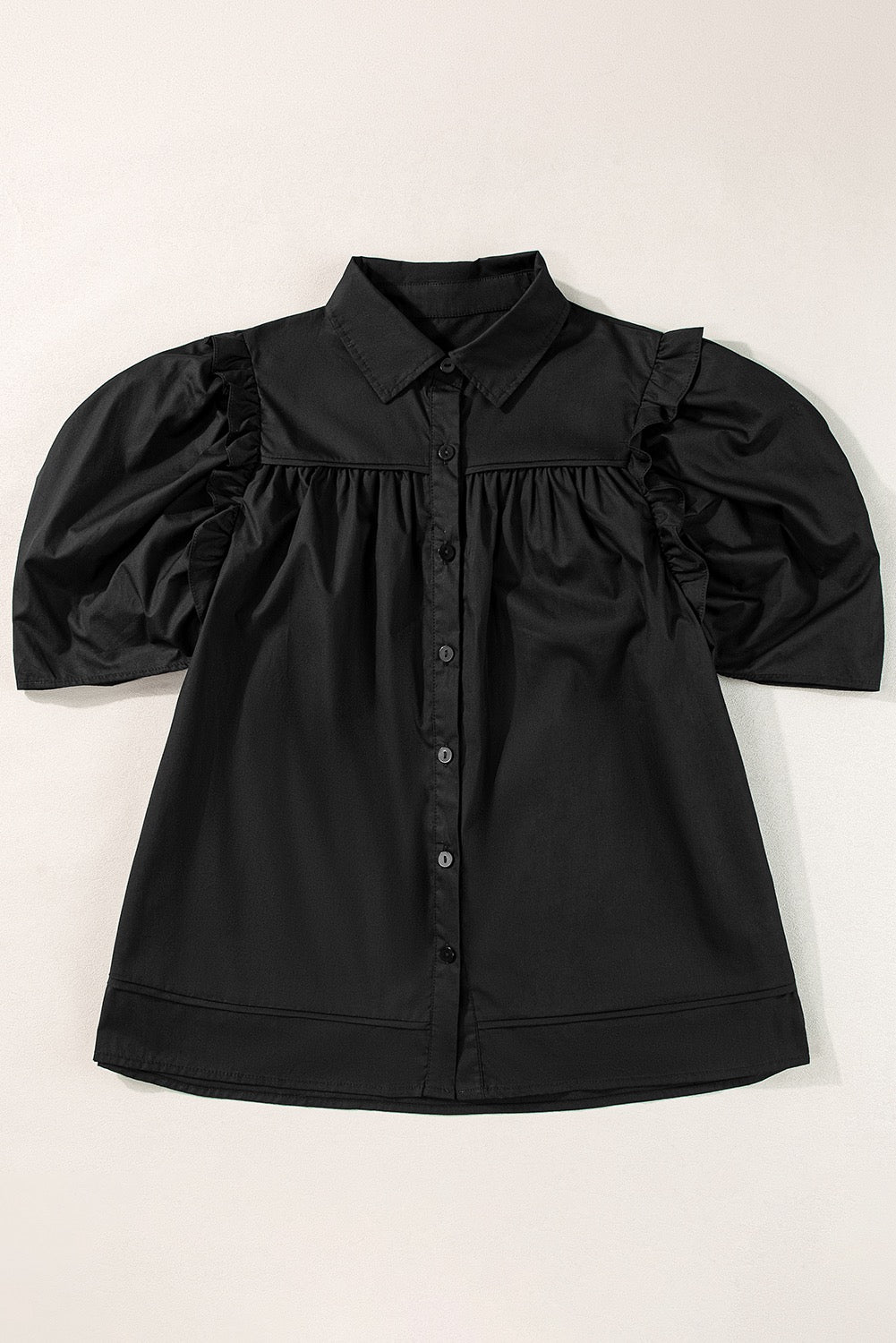 Black Puff Sleeve Shirt
