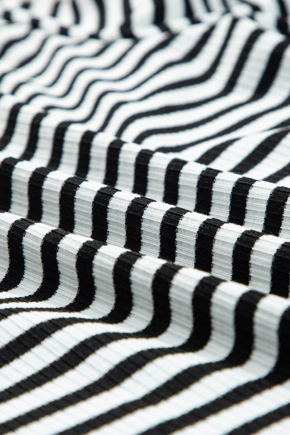 Black and White Stripe Scalloped Tee