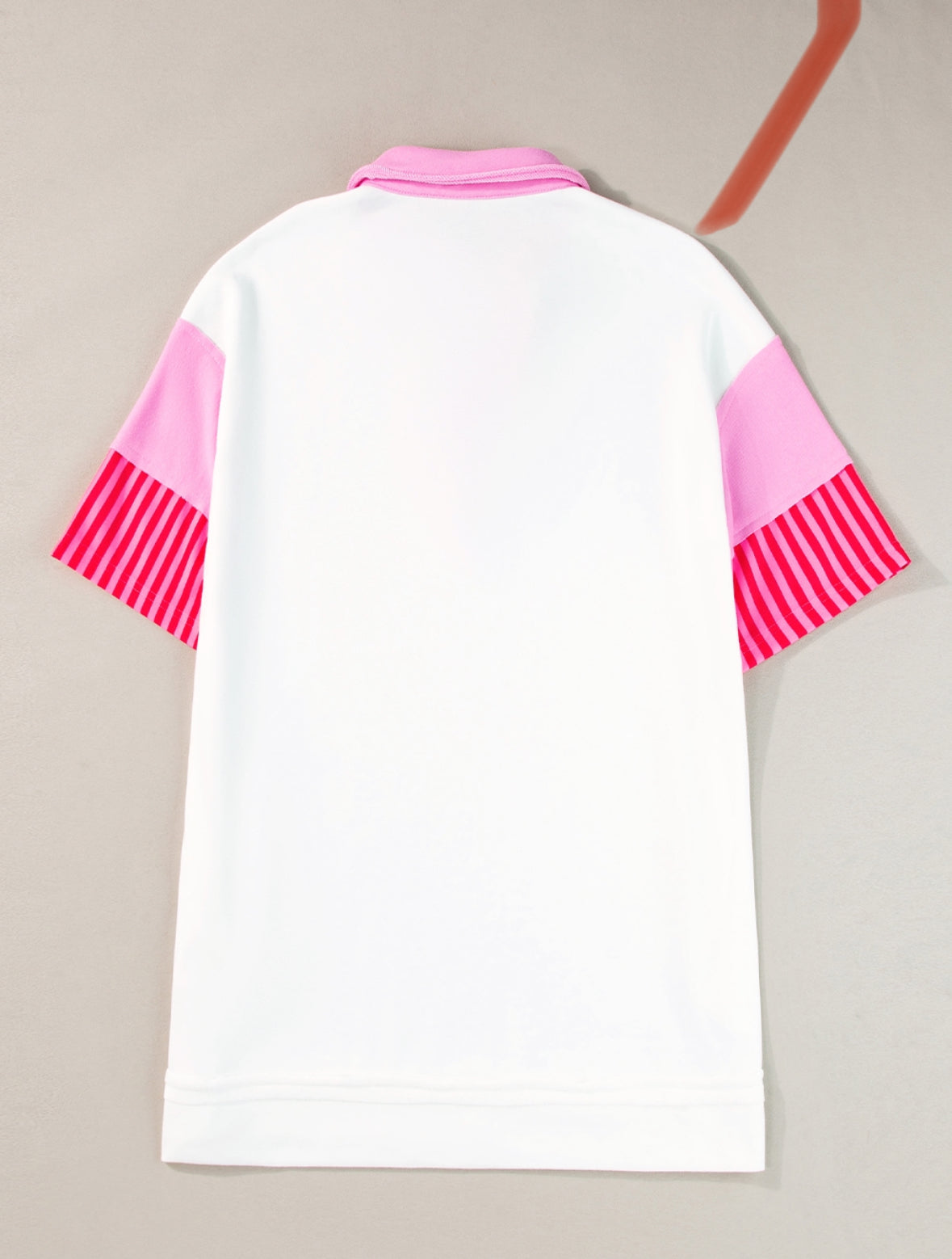 White Colorblock Collared Dress