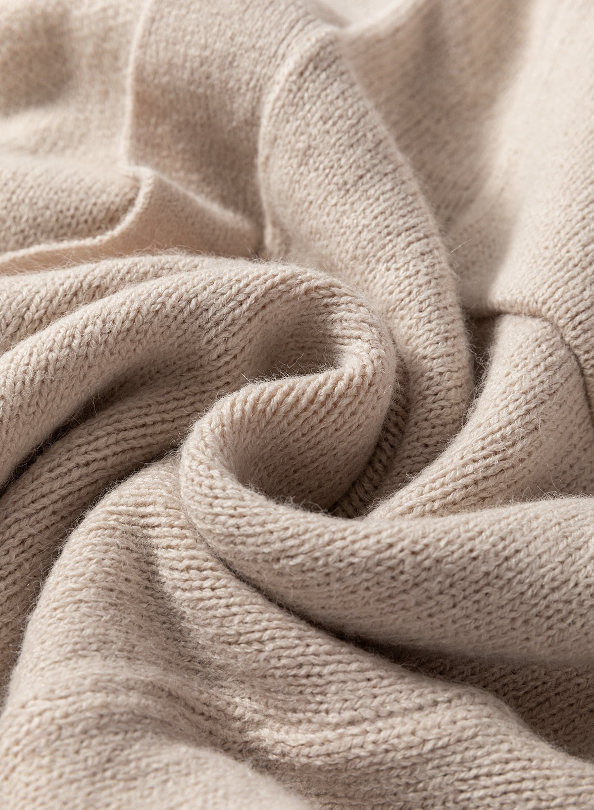Beige Knitted Long Cardigan
