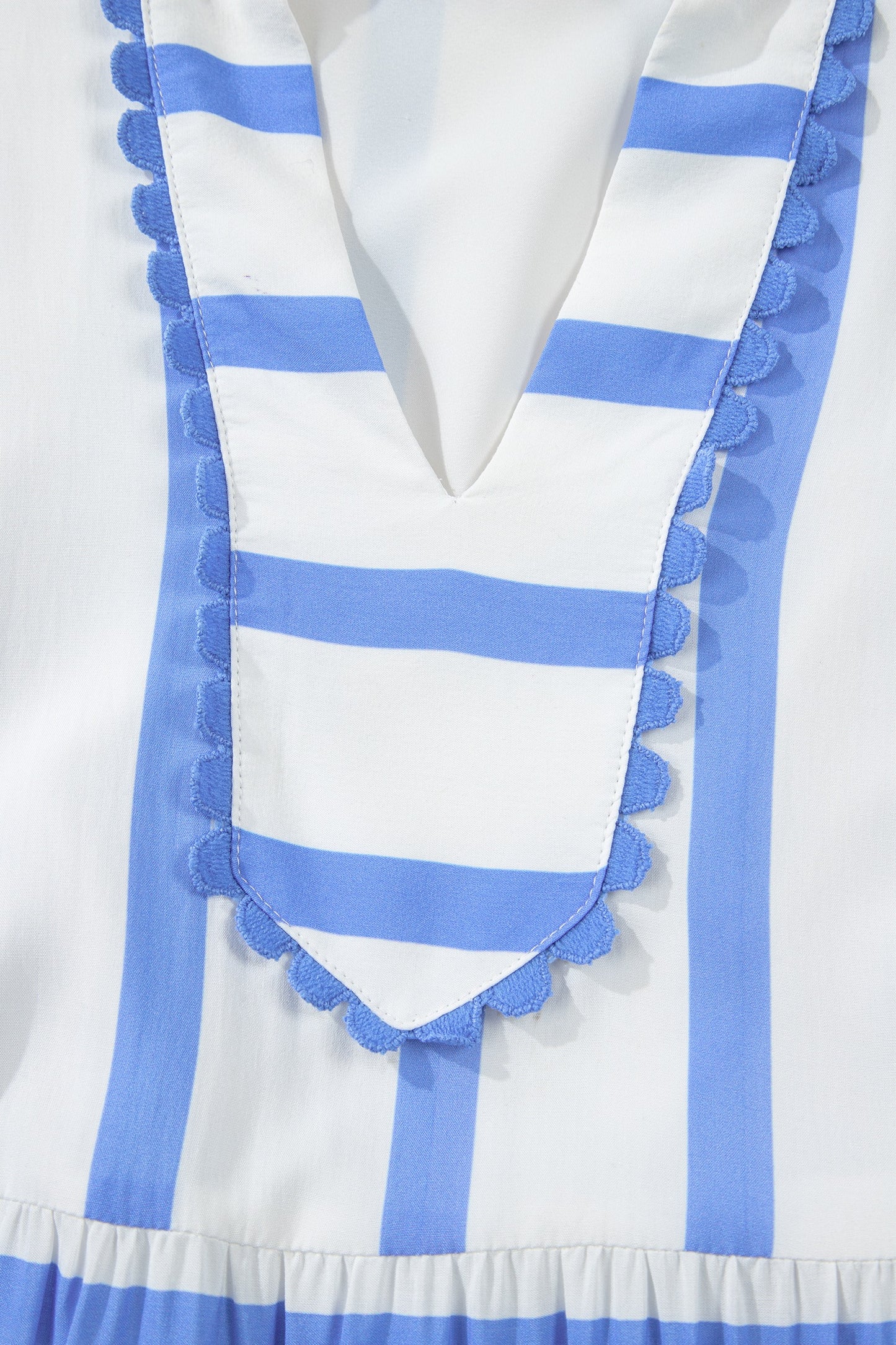 Blue Stripe Ricrac Trim Maxi