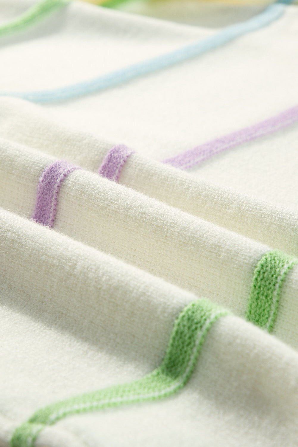 White Stripe Baggy Sweater