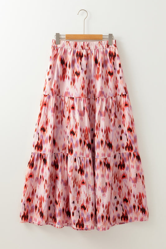 Watercolor Pink Maxi Skirt
