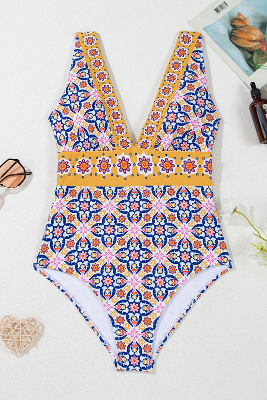 Yellow Floral One Piece