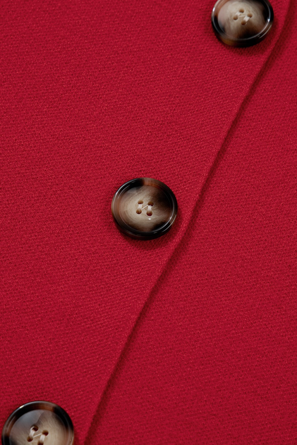 Red Collared Button Front Wrapped Cardigan Jacket