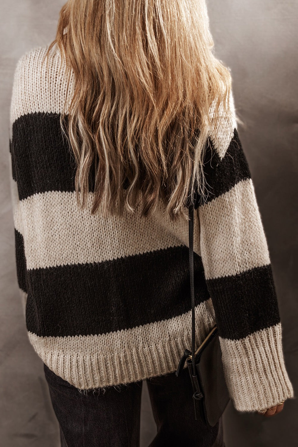 Black and Beige Pullover, Oversized Sweater