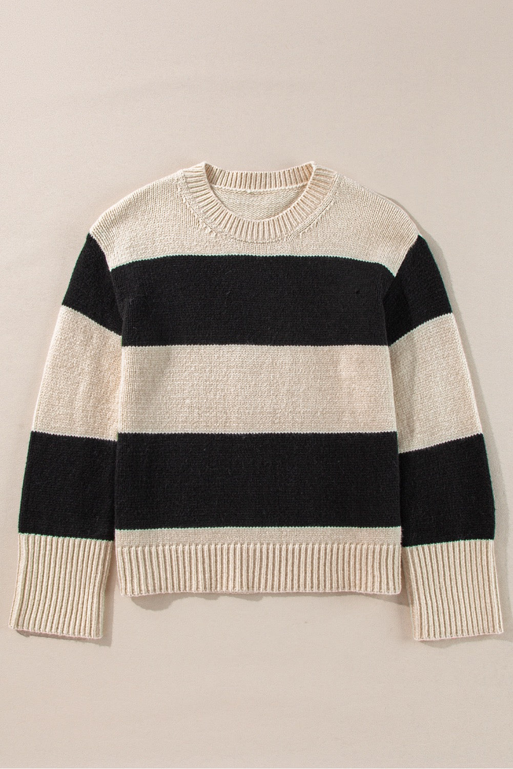 Black and Beige Pullover, Oversized Sweater