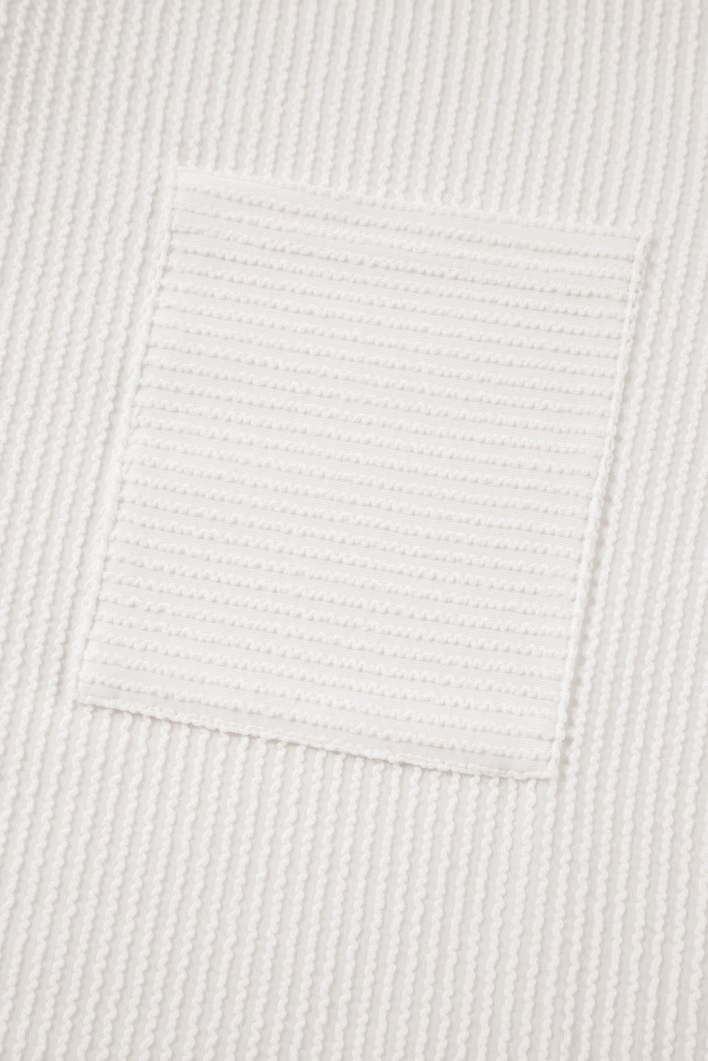 White Ribbed Textured Long Sleeve Tee