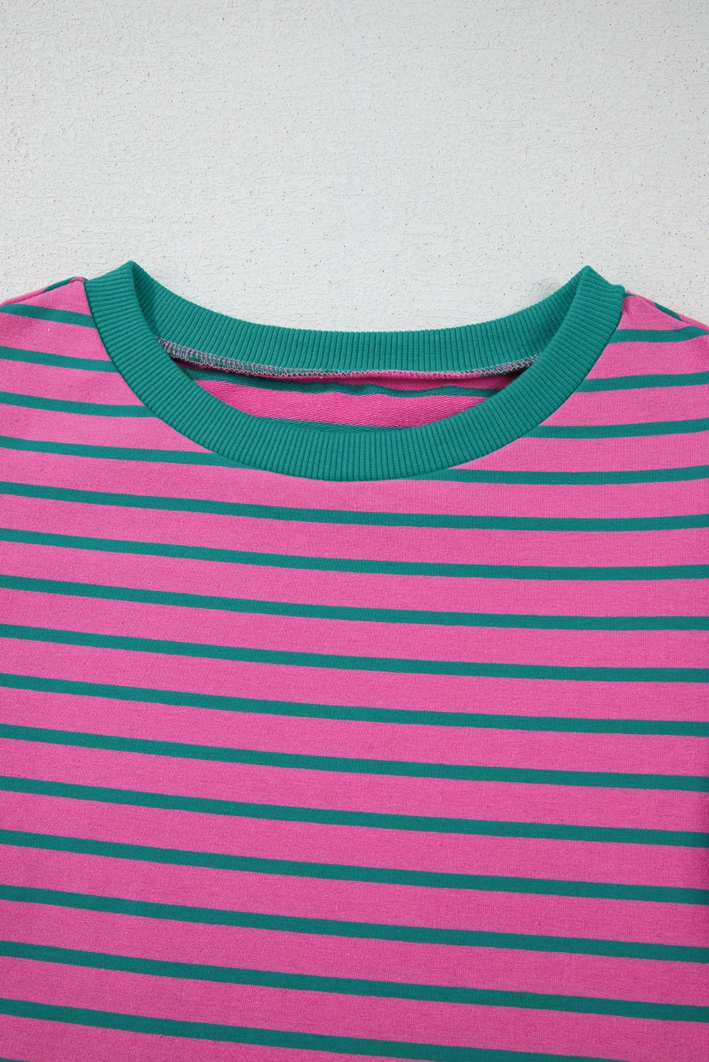 Pink Stripe Crew Neck Blouse