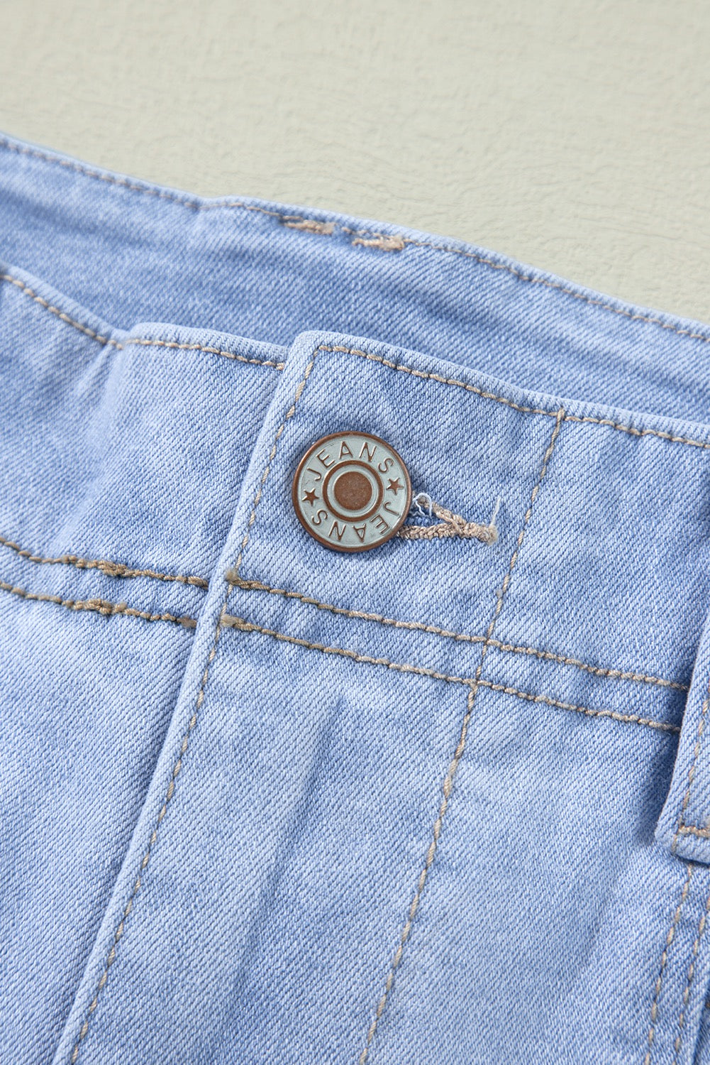 Light Wash, High Waist, Loose Fit, Straight Leg Cropped Jeans