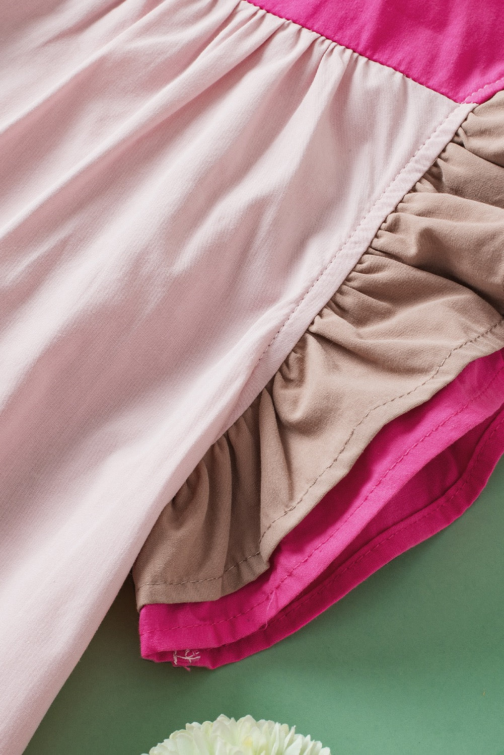 Pink Ruffle Sleeve Blouse