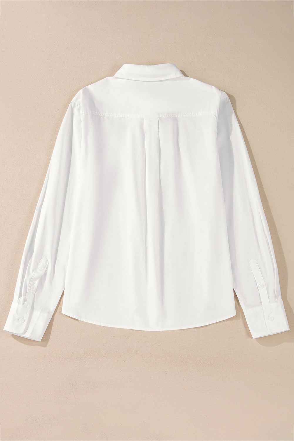 White Lace Turn Down Collar Shirt