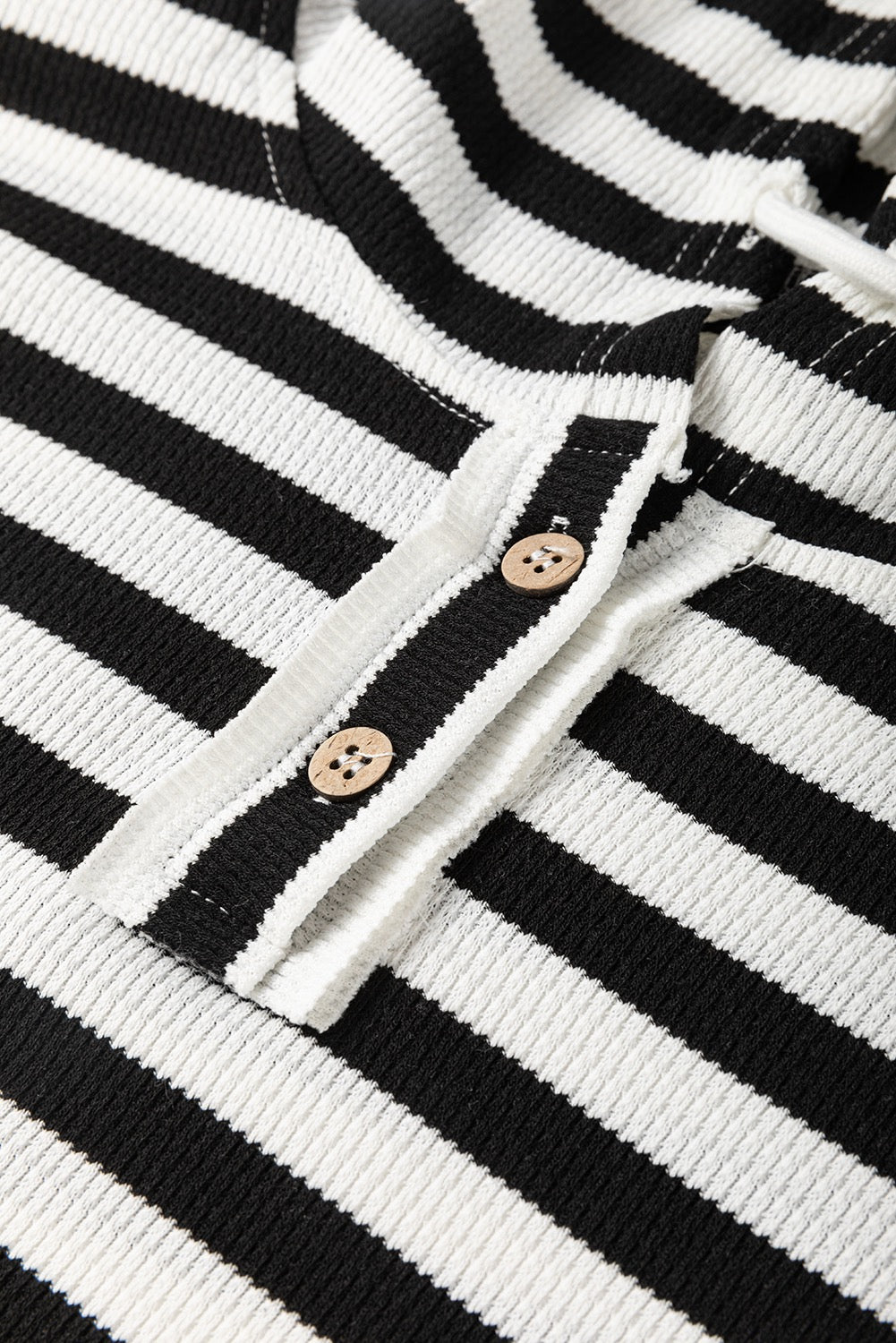 Black and White Oversized Striped Henley