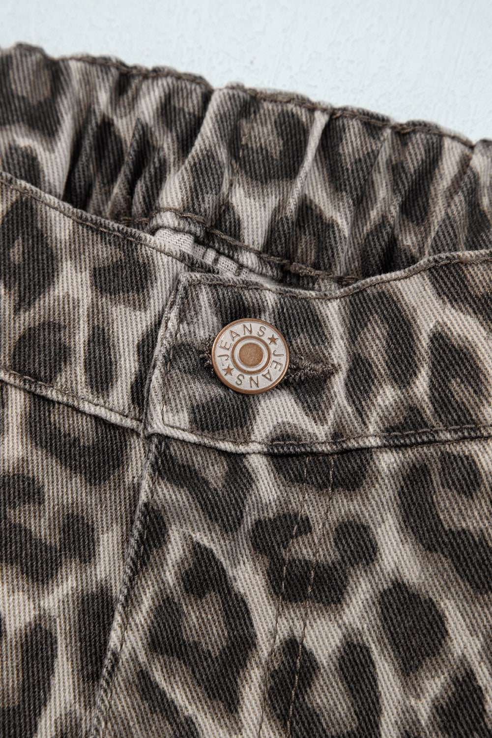 Leopard Straight Leg, Fringed Jean