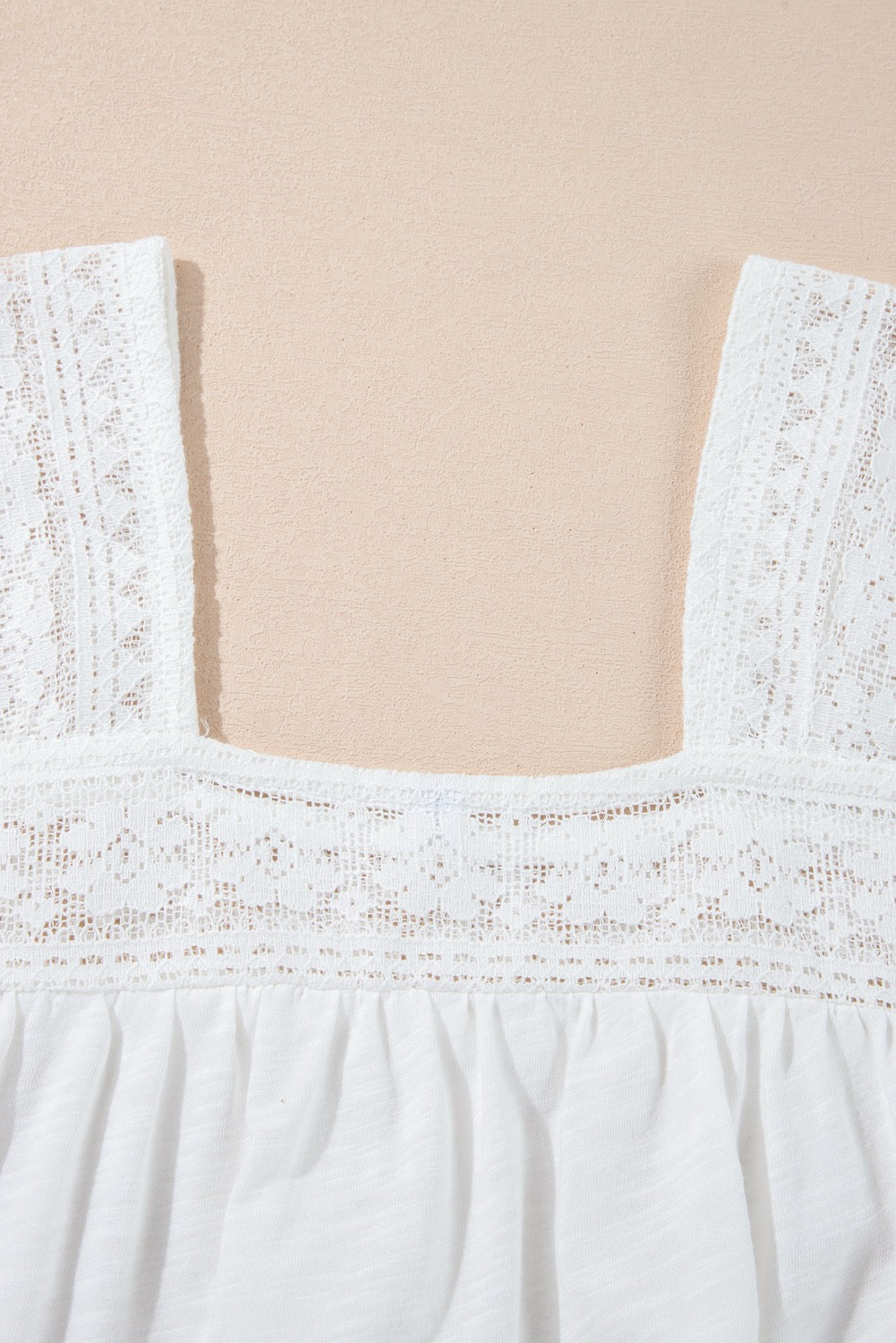 White Lace Square Neck Top