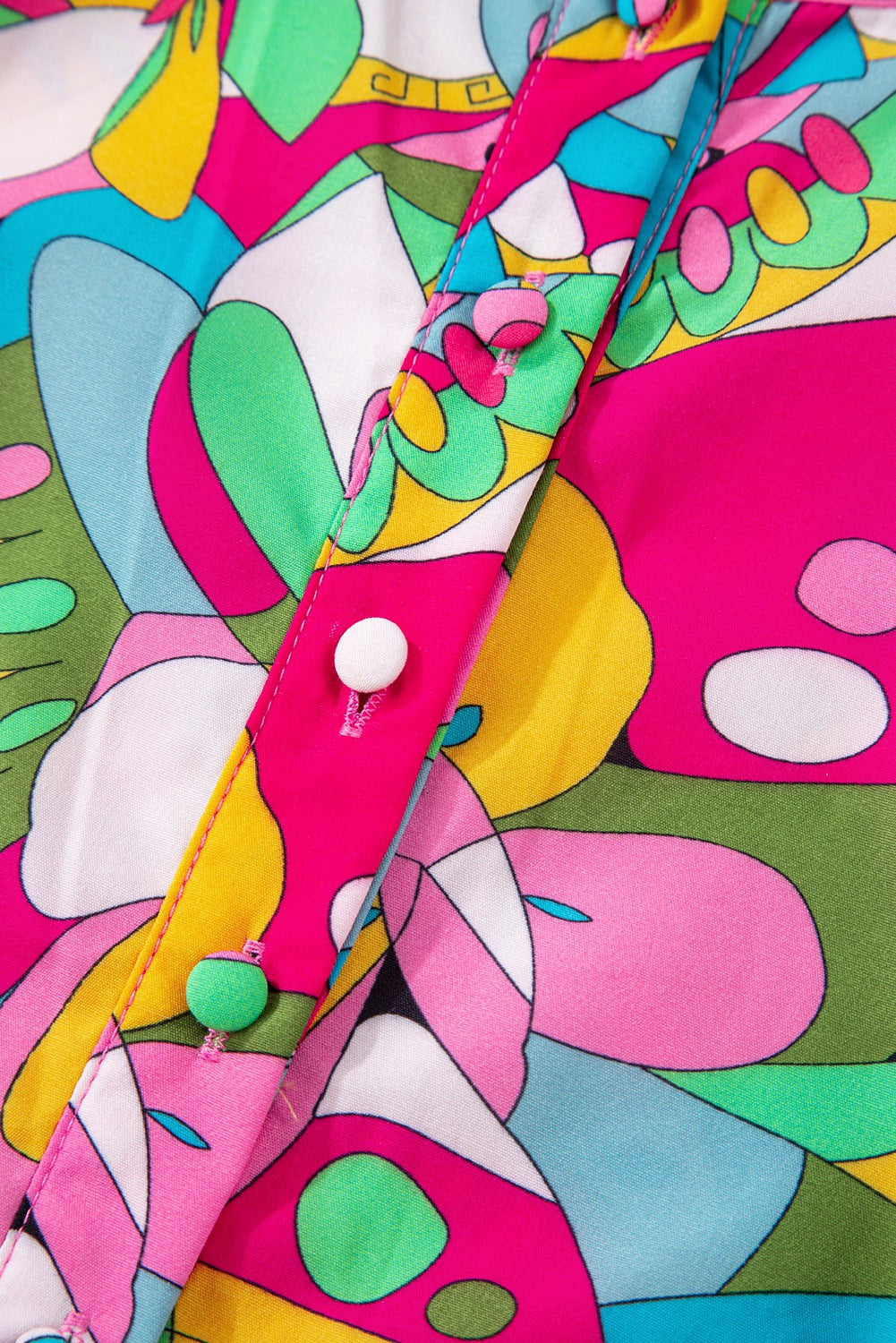 Abstract Lantern Sleeve Dress