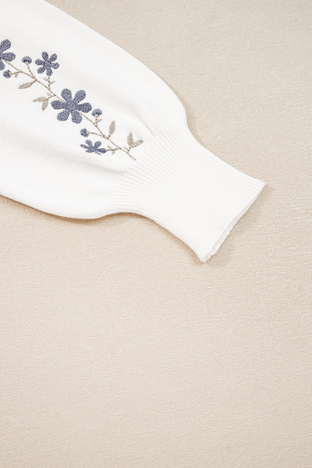 White Floral Embroidered Scallop Hem