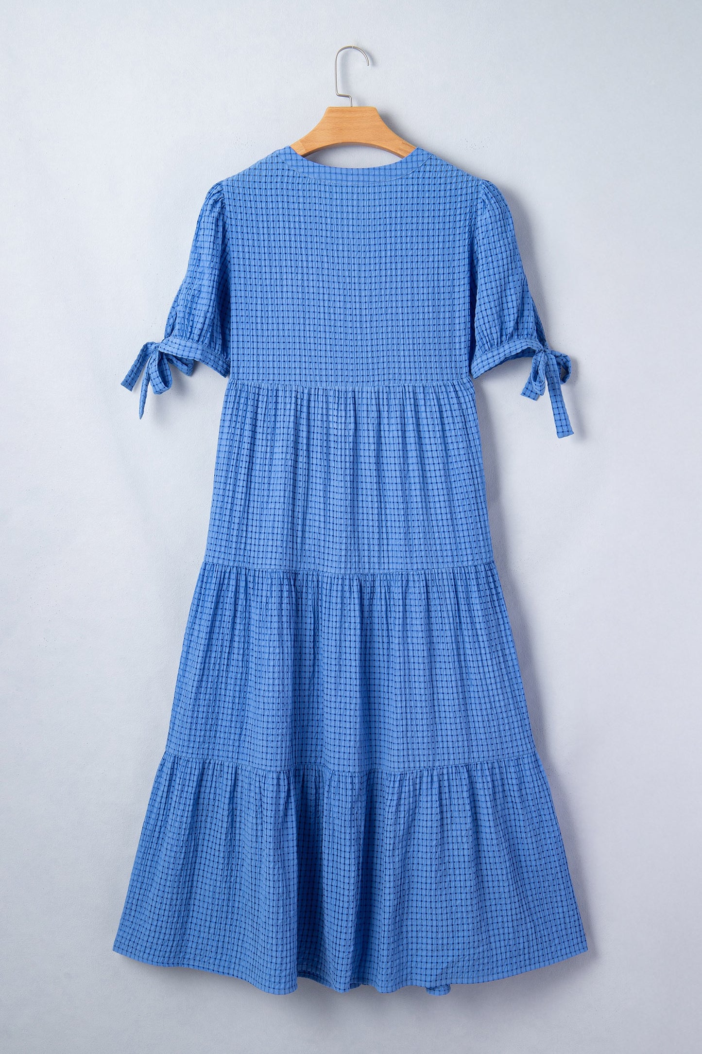 Blue Gingham Maxi Dress