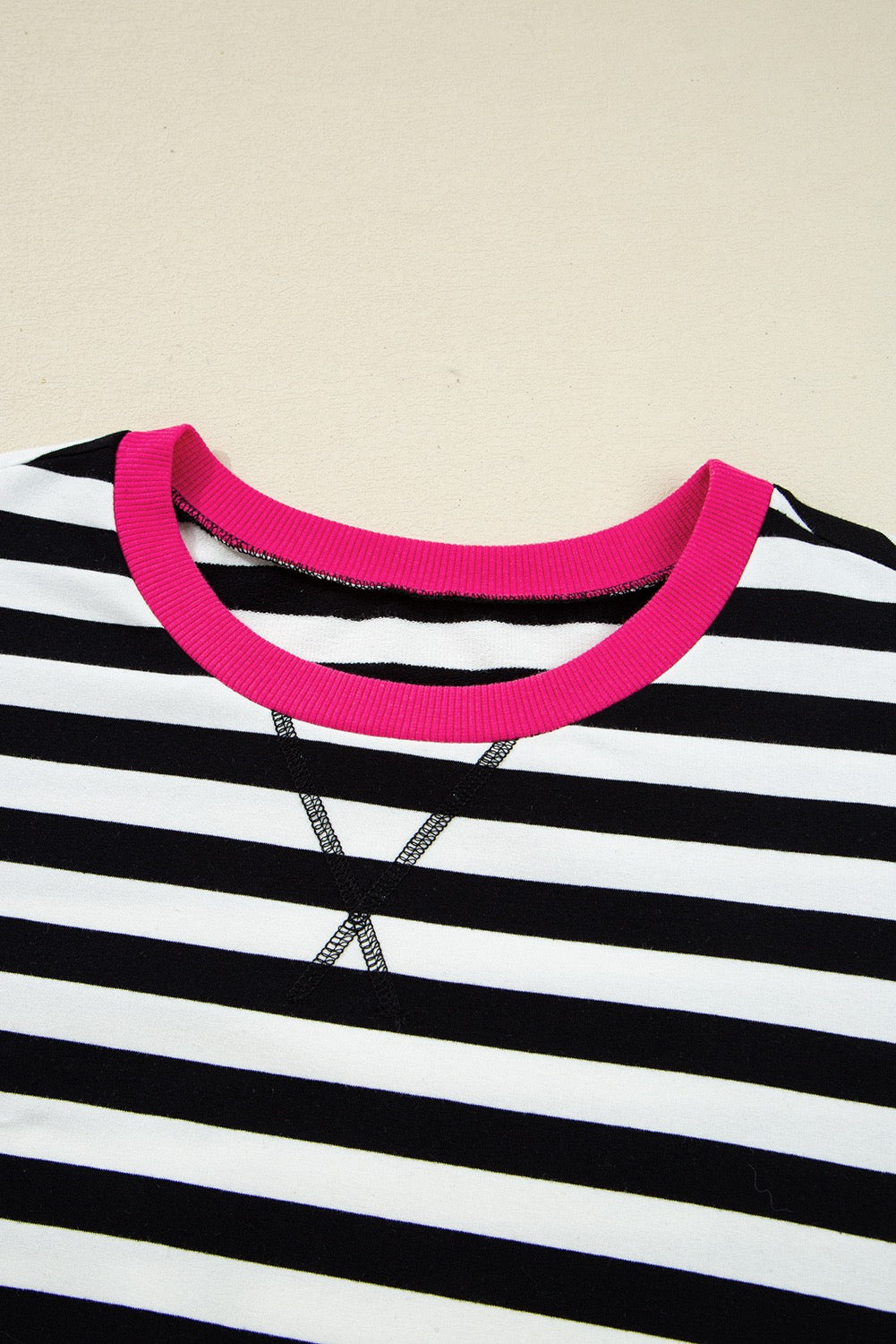 Black Stripe Color Block Edge Pullover and Skort Set