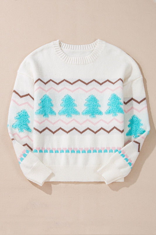 White Christmas Tree Sweater