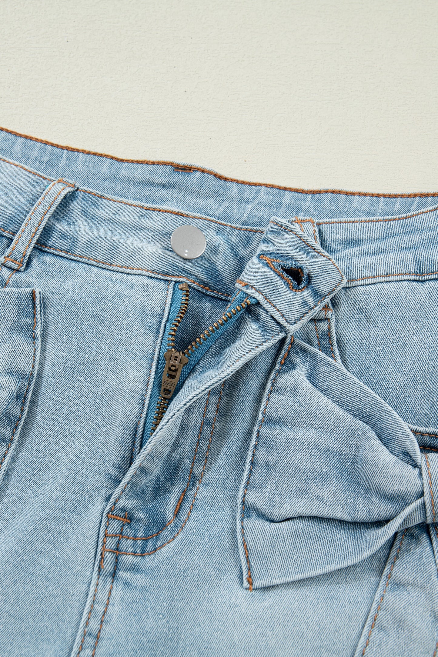 Bow Detail Denim Shorts