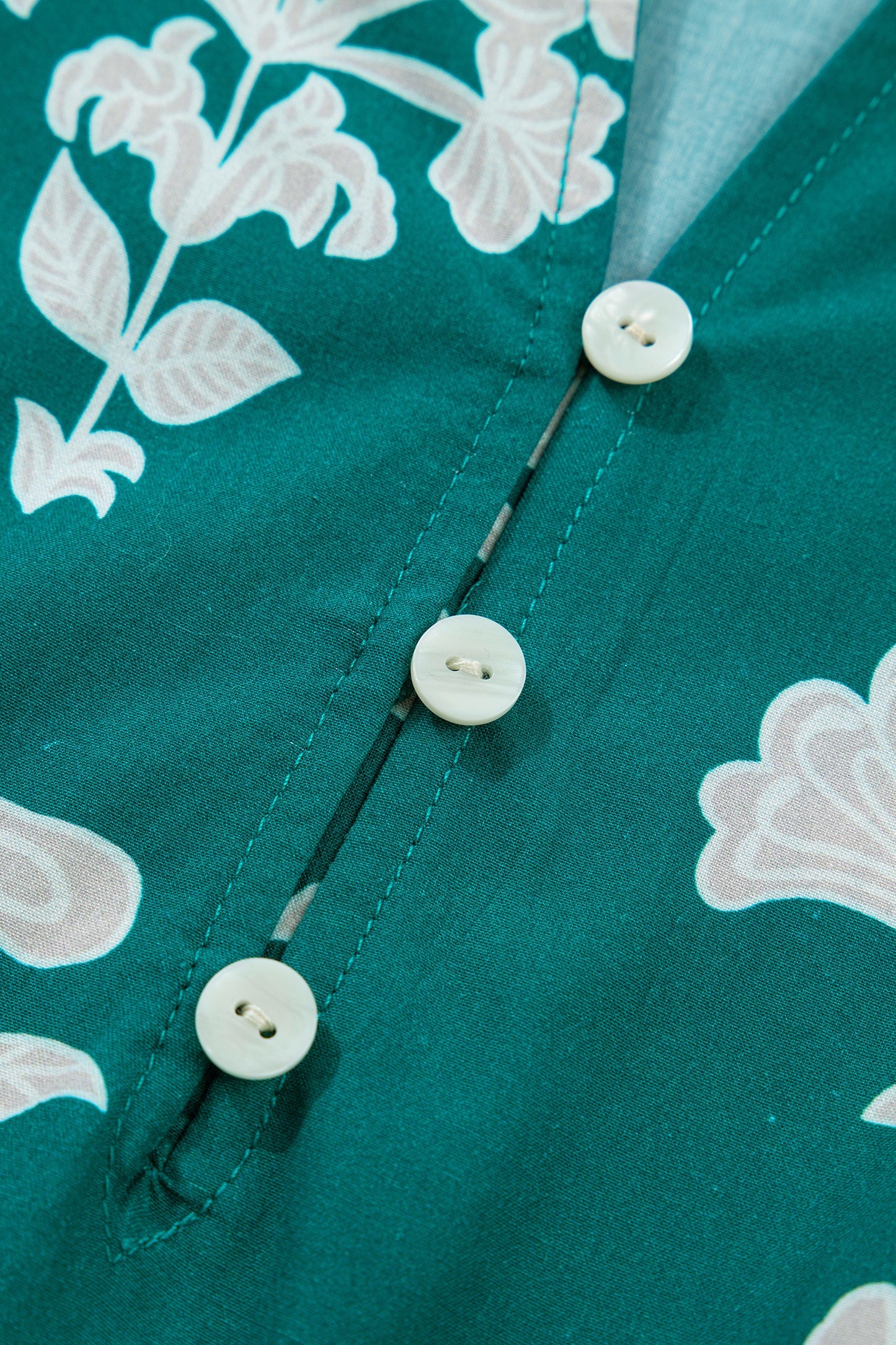 Floral Print Frilled Collar Short Puff Sleeve Dress