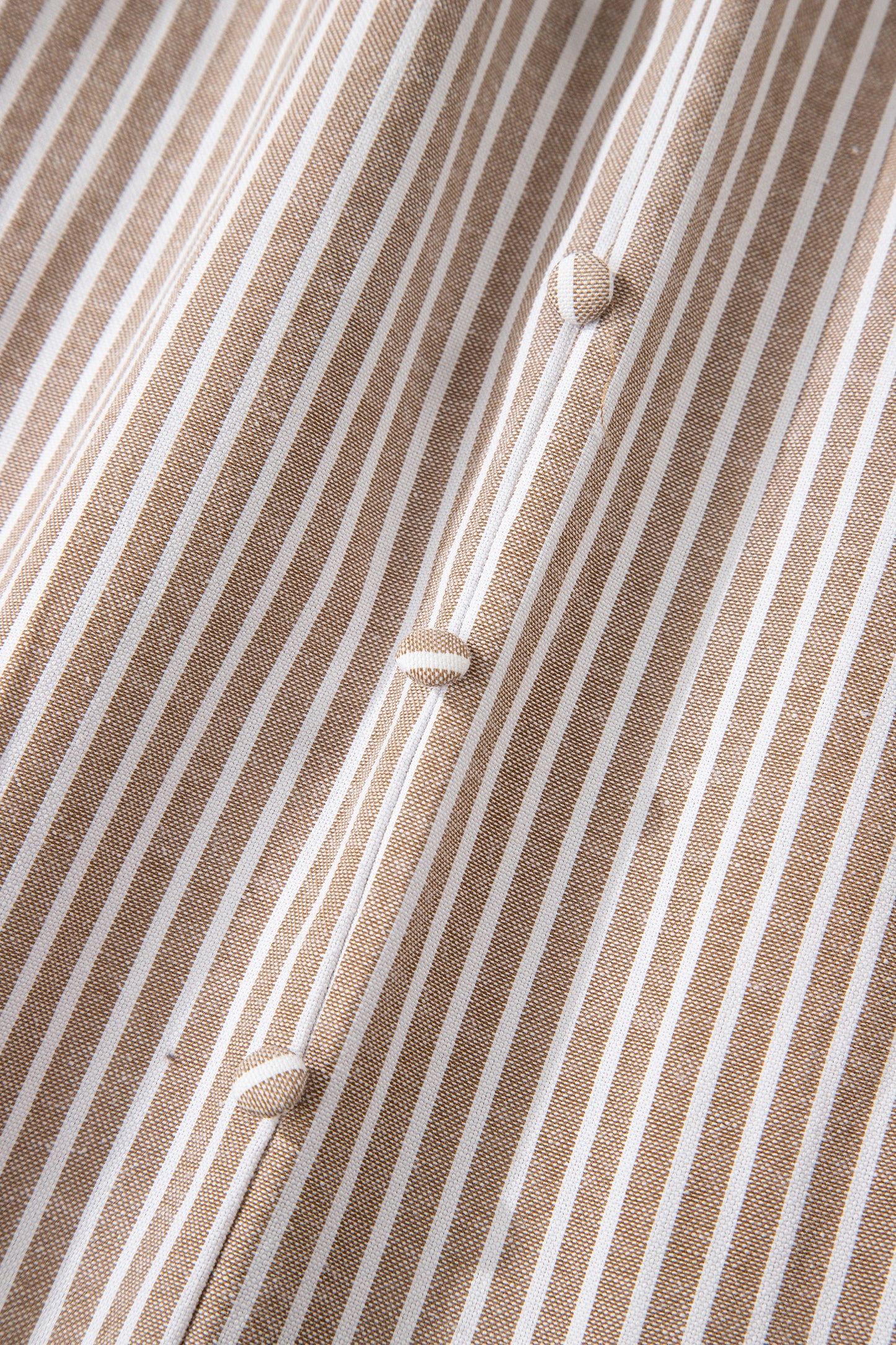 Khaki Stripe Flutter Sleeve Buttoned Front Slit Maxi