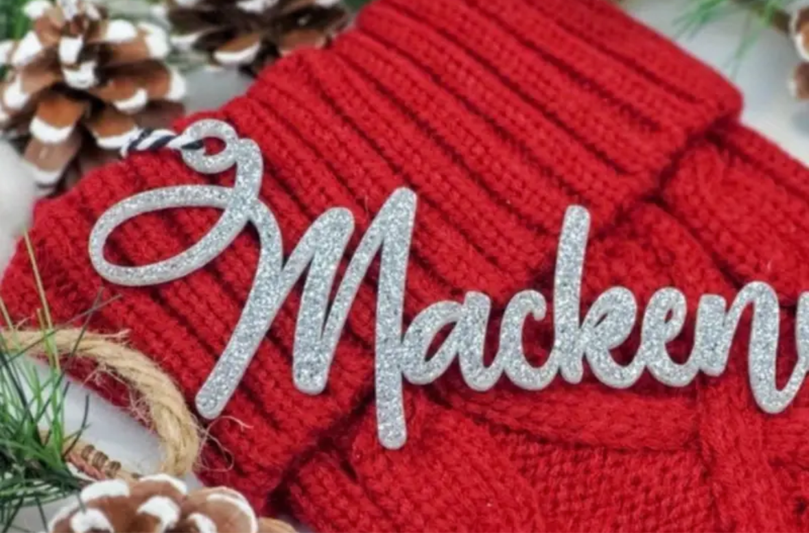 Acrylic Christmas Stocking Name Tag