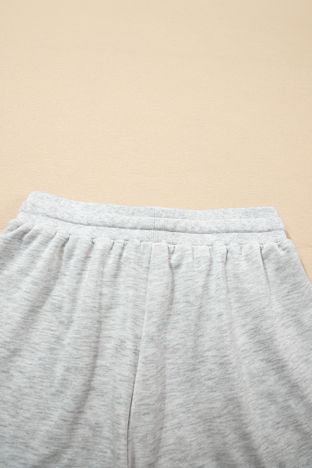 Light Grey Color Block Raw Hem Pullover and Casual Shorts Set