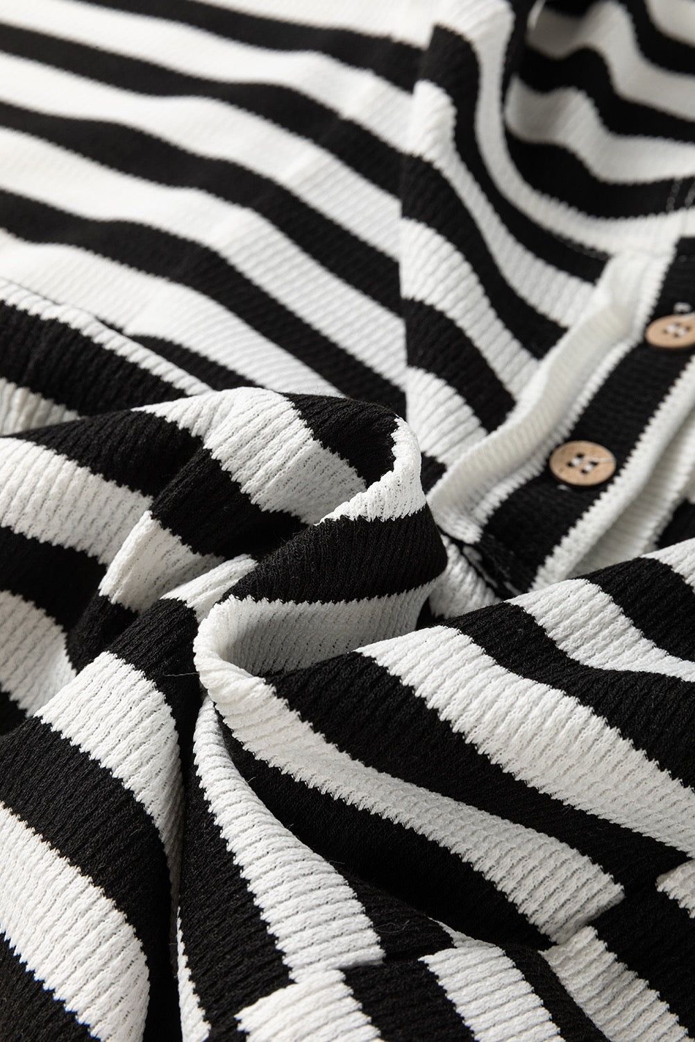 Black and White Oversized Striped Henley