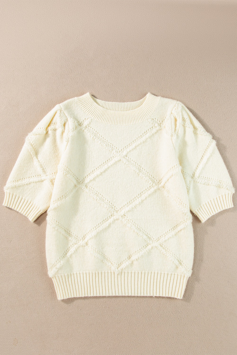 White Ribbed Sweater