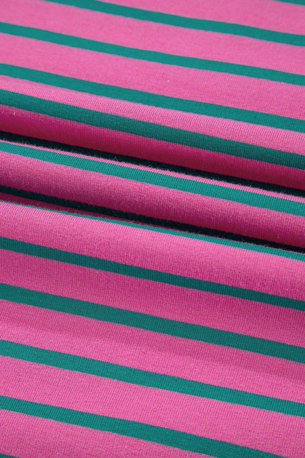 Pink Stripe Crew Neck Blouse