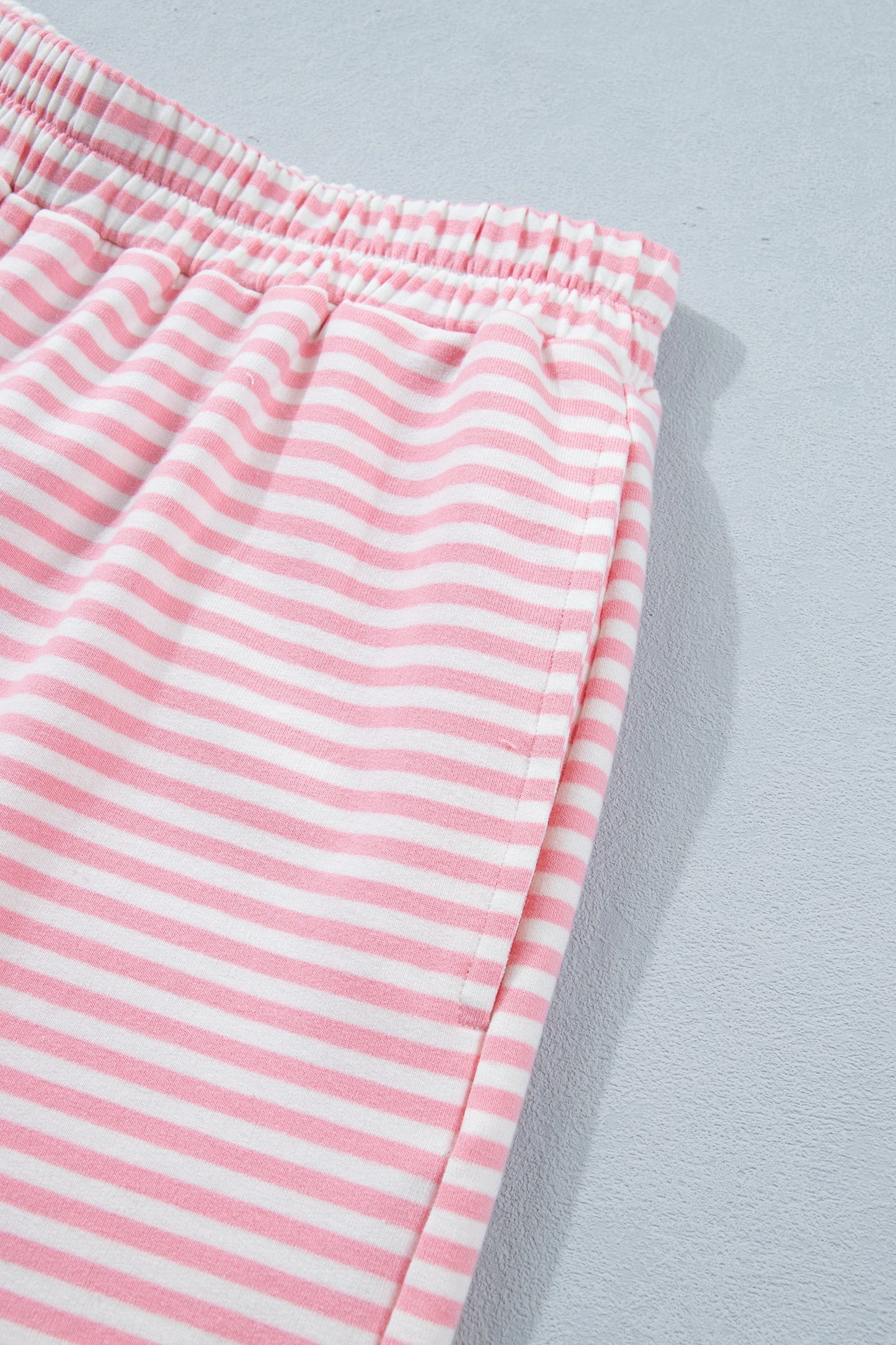Pink Stripe Shorts Set